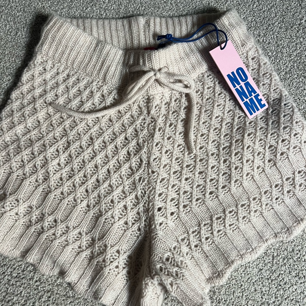 No Name CASHMERE Cream Knit Shorts